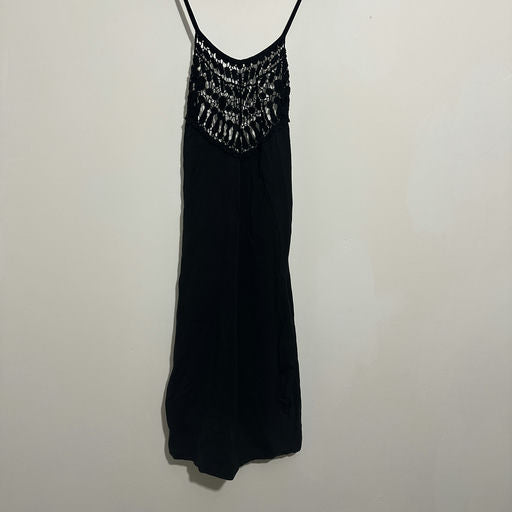 ASOS Black Cotton Blend Mini Dress Size 2 Halterneck