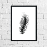 Feather Black Elegant Bedroom Simple Decor Print