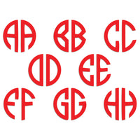 Personalised Monogram Initials Iron On Transfer, Red