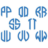 Personalised Monogram Initials Iron On Transfer, Sky Blue