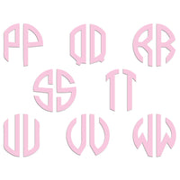 Personalised Monogram Initials Iron On Transfer, Soft Pink