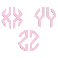 Personalised Monogram Initials Iron On Transfer, Soft Pink