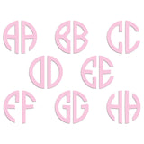 Personalised Monogram Initials Iron On Transfer, Soft Pink