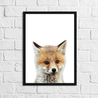 Fox Animal Woodlands Nursery Children's Room Wall Decor Print