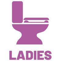 Ladies Toilet Restroom Sign Sticker