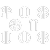 Personalised Monogram Initials Iron On Transfer, White