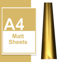 A4 A3 A2 Matte Vinyl Sheets Gold
