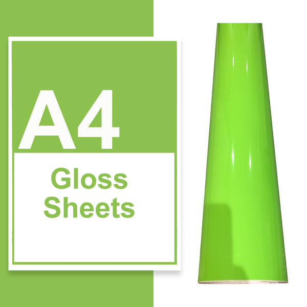 A4 A3 A2 Gloss Vinyl Sheets Apple Green