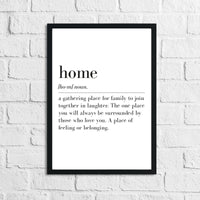Home Definition Simple Home Wall Decor Print