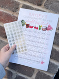 Personalised A4 Name Countdown To Summer Weight Loss Chart Tracker Print - st. lb Units