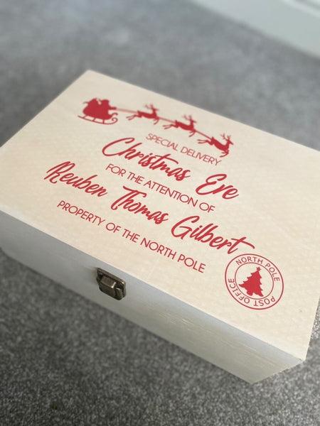 Personalised Make Your Own Christmas Eve Box Sticker Label - WOODEN BOX IS NOT INCLUDED