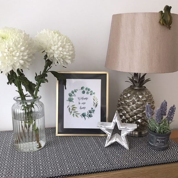 Welcome To Our Home Green Eucalyptus Wreath Wall Decor Print