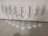 DIY Personalised Wedding Lovely Font - Bride Bridesmaid Maid Of Honour Champagne Flute Decals - Roles & Names Sticker -