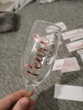 DIY Personalised Wedding Lovely Font - Bride Bridesmaid Maid Of Honour Champagne Flute Decals - Roles & Names Sticker -