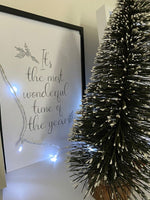 It's The Most Wonderful Time Of The Year Line Work Christmas Seasonal Wall Home Decor Print