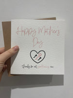 Happy Mothers Day Thanks For Not Swallowing Me Mothers Day Cute Funny Humorous Hammered Card & Envelope