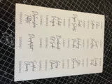 Laundry & Cleaning Waterproof White Sticker Bundle Fancy Font - 6.35cm x 7.2cm / 12 Labels