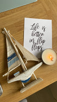 Life Is Better In Flip Flops Summer Seasonal Wall Home Decor Print