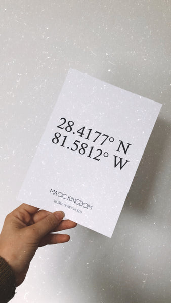 Personalised Wedding Holiday Home Coordinates Venue Simple Home Wall Decor Print