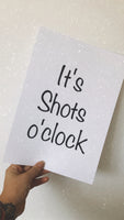 Shots O'clock Alcohol Humours Wall Decor Print
