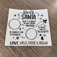 Dear Santa Christmas Eve DIY Create Own Plate / Tray Black Vinyl Christmas Sticker