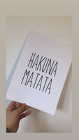 Hakuna Matata Simple Home Wall Decor Print