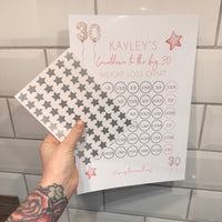 Personalised Name Countdown To Any Birthday Balloons A4 Weight Loss Diet Slimming Chart Tracker Print - st. lb Units - Laminated With Stars