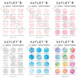 Personalised A4 Any Name 12 Week Countdown Weight Loss Chart Tracker Print - Assorted Designs - Laminated With Drywipe Pen