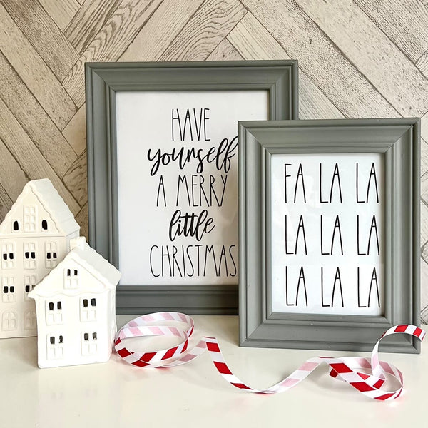 Fa La La La Christmas Seasonal Wall Home Decor Print