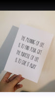 The Meaning Of Life Inspirational Home Wall Decor Quote Print
