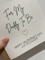 For My Daddy To Be Bump Valentines Day Funny Humorous Hammered Card & Envelope