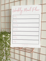 Laminated A4 Weekly Main Meal Planner Menu - You Choose Colour Scheme + Magnetic Dry-Wipe Pen