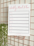 Laminated A4 Weekly Main Meal Planner Menu - You Choose Colour Scheme + Magnetic Dry-Wipe Pen