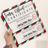 Personalised Name Good List Nice List Certificate From Santa Winter Christmas Seasonal Wall Home Decor Print