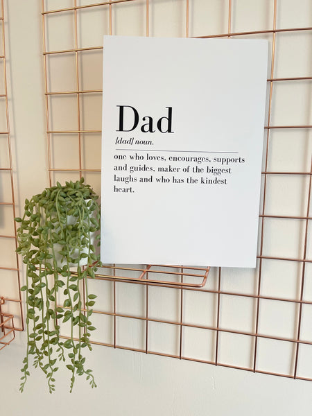 Father's Day Dad Definition Home Simple Room Wall Decor Print