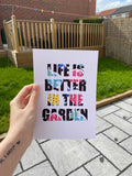 Life Is Better in The Garden Pineapples Summer Seasonal Wall Home Decor Print