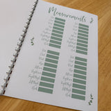 Binded Eucalyptus Leaf Weight Loss & Diet Tracker Journal A4 Diary - Up To 1 Year Measurements Goals Weigh Ins + Lots MORE!