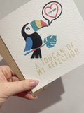 A Toucan Of My Affection Valentines Day Funny Humorous Hammered Card & Envelope