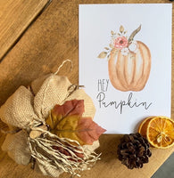 Hey Pumpkin Autumn Seasonal Wall Home Decor Print