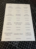 Laundry & Cleaning Waterproof White Sticker Bundle Fine Font - 6.35cm x 7.2cm / 12 Labels