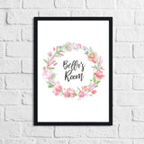 Personalised Floral Wreath Name Children's Room Wall Decor Print