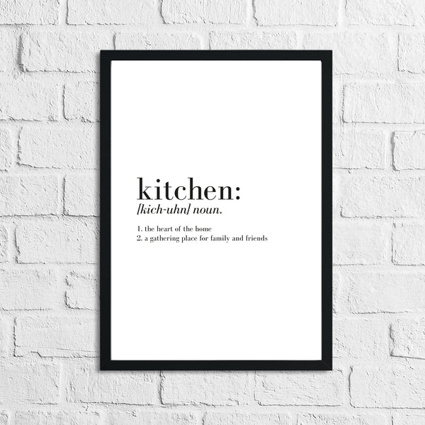 Kitchen Definition Simple Wall Decor Print