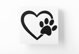 Paw Heart Dog Mom Sticker