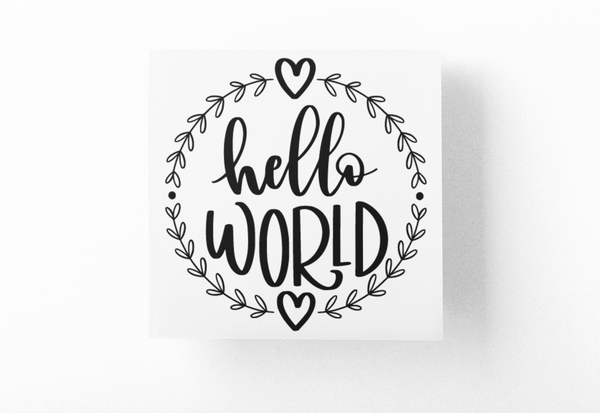 Hello World Baby Sticker