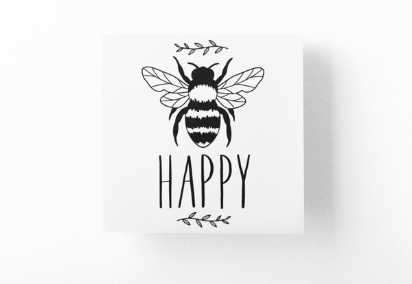 Bee Happy 1 Bumble Bee Sticker