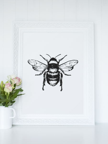 Bumble Bee Cute Simple Home Wall Decor Print