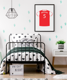 Personalised Football Rugby Team Shirt Child Name Age Wall Art Home Decor Print