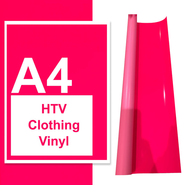 A4 A3 A2 Iron On Vinyl Sheets Neon Pink