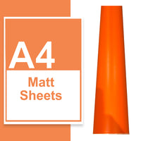 A4 A3 A2 Matte Vinyl Sheets Orange