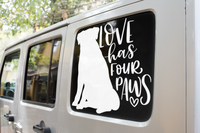 Love Has Four Paws Dog Mom Sticker